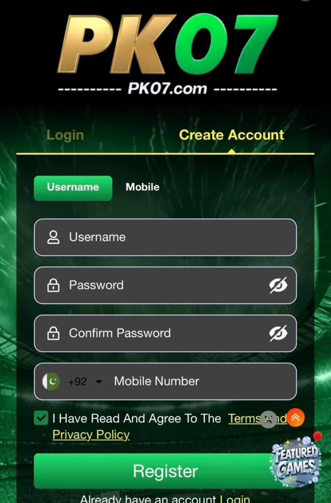Register PK 07 Game